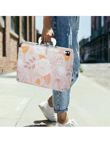 Reproductor de Vinilo TANLANIN TE-001PK Floral Rosa Bluetooth