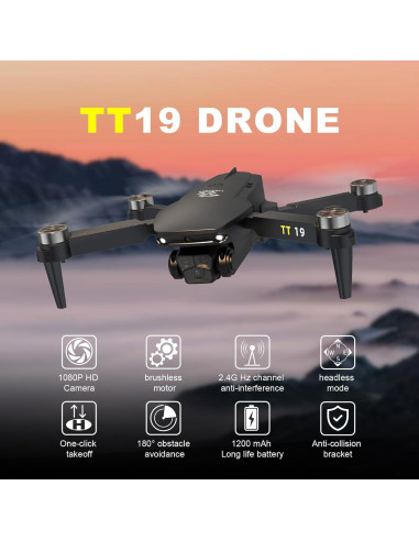 Dron TTROARDS TT19 con cámara HD 1080P y plegable