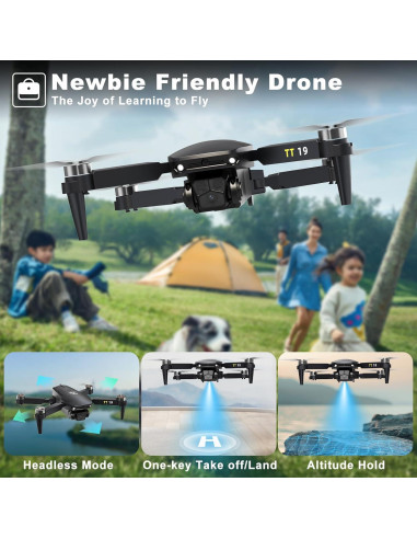 Dron TTROARDS TT19 con cámara HD 1080P y plegable