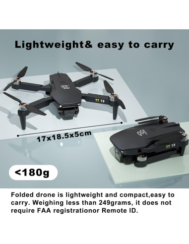 Dron TTROARDS TT19 con cámara HD 1080P y plegable