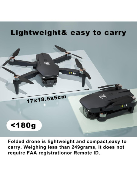 Dron TTROARDS TT19 con cámara HD 1080P y plegable