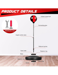 Juego de Boxeo LECIEL para Niños 3-8 Años con Saco y Guantes 2