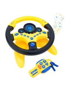 Volante Simulado deAO Kids para Asiento Trasero Amarillo