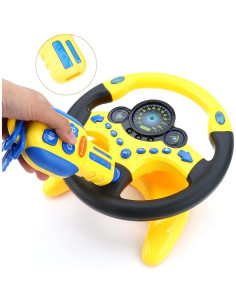Volante Simulado deAO Kids para Asiento Trasero Amarillo 2