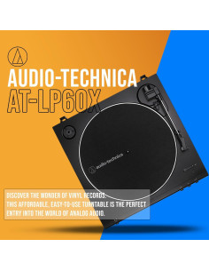 Tocadiscos Automático Audio-Technica AT-LP60X-BK con Monitores 2