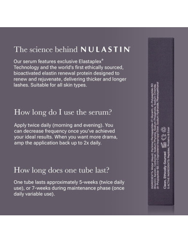 Suero de Pestañas NULASTIN 3 ml Fortificante y Mejorador