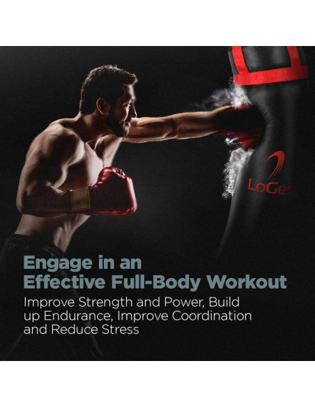 Bolsa de Boxeo LoGest - Pesada 45,36 kg - Rojo