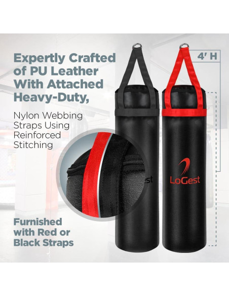 Bolsa de Boxeo LoGest - Pesada 45,36 kg - Rojo