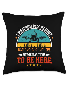 Cojín Cuadrado Retro Pausa Simulador de Vuelo 45x45 cm