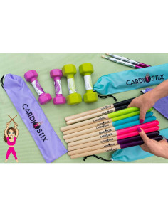 Palos de Tambor CardioStix 8oz Verde con Bolsa de Viaje 2