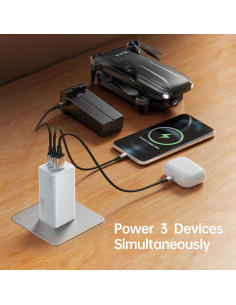 Cargador USB C Bwine 65W GaN 3 Puertos Blanco 2