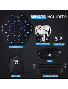 Máquina de Boxeo Musical RYZEN PULSE Beat Box con Guantes y Bandas 2