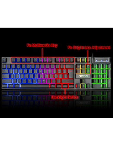 Combo Teclado y Ratón Gaming CHONCHOW LED RGB 4800DPI