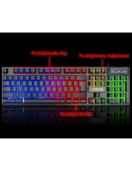 Combo Teclado y Ratón Gaming CHONCHOW LED RGB 4800DPI