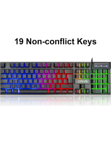 Combo Teclado y Ratón Gaming CHONCHOW LED RGB 4800DPI