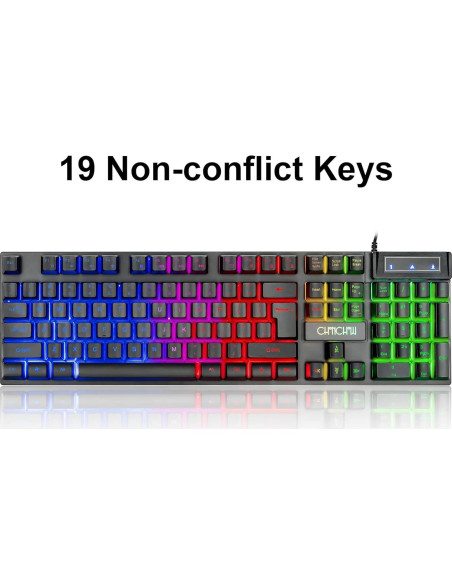 Combo Teclado y Ratón Gaming CHONCHOW LED RGB 4800DPI