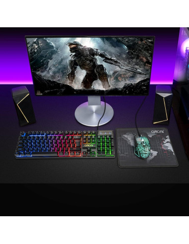 Combo Teclado y Ratón Gaming CHONCHOW LED RGB 4800DPI