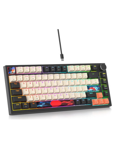 Teclado Mecánico RGB SbocKeeb 82 Teclas Carbono Hot-Swap