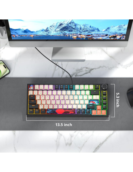 Teclado Mecánico RGB SbocKeeb 82 Teclas Carbono Hot-Swap Teclado Mecánico RGB SbocKeeb 82 Teclas Carbono Hot-Swap