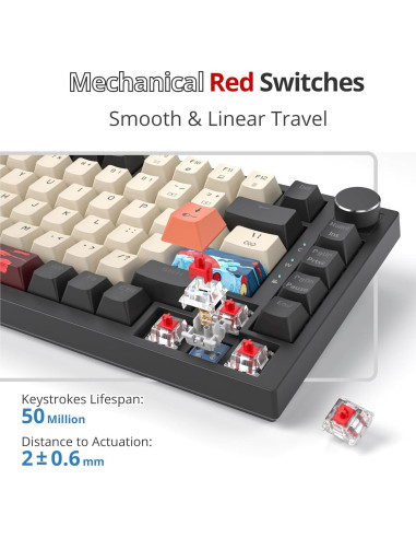 Teclado Mecánico RGB SbocKeeb 82 Teclas Carbono Hot-Swap