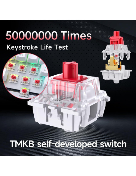 Teclado Mecánico DIERYA DK63 Inalámbrico RGB 60% Blanco Teclado Mecánico DIERYA DK63 Inalámbrico RGB 60% Blanco