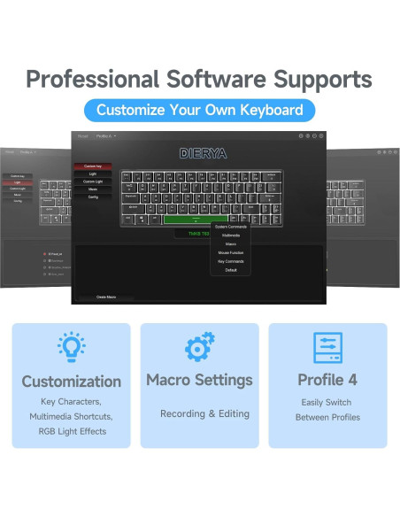 Teclado Mecánico DIERYA DK63 Inalámbrico RGB 60% Blanco Teclado Mecánico DIERYA DK63 Inalámbrico RGB 60% Blanco
