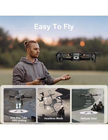Drone DRONEEYE 4DV4 con cámara 1080P y 2 baterías
