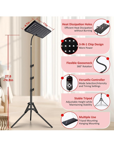 Lámpara de Terapia de Luz Roja SAVILER SVL-13 660nm 850nm