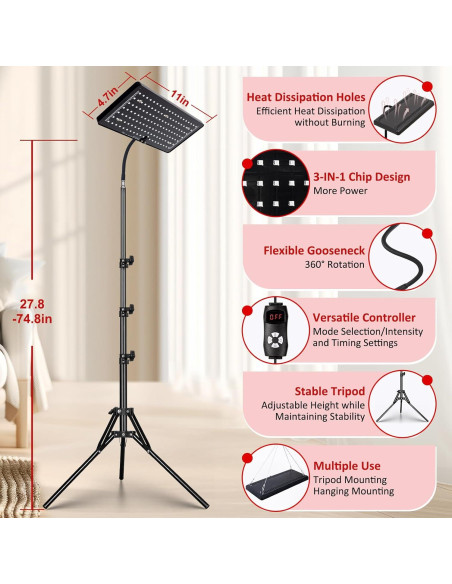 Lámpara de Terapia de Luz Roja SAVILER SVL-13 660nm 850nm
