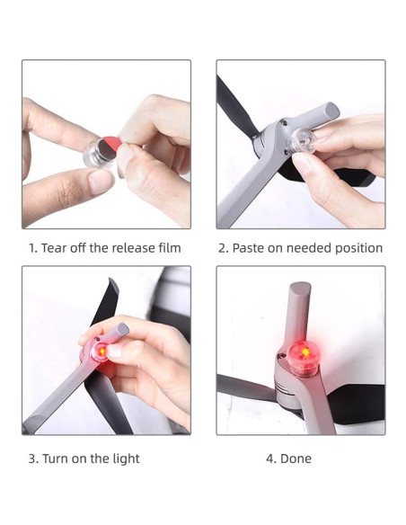 Kit de luces LED para drones ACROTOR 4 piezas rojo y verde