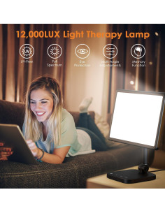 Lámpara de Terapia de Luz Ricial 12000 Lux 5 Brillos 4 Colores 2