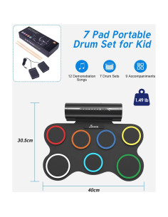 Batería Electrónica OYAYO 7 Almohadillas Recargable 2