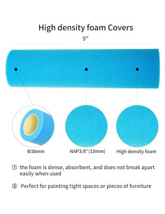 Rodillo de pintura de espuma Voomey 9" - Paquete de 3 piezas 2
