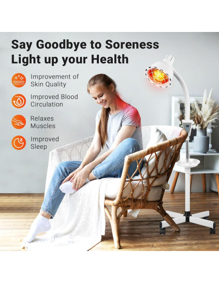 Lámpara Infrarroja Hoakya 275W Ajustable para Terapia