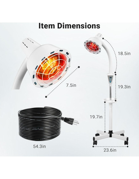 Lámpara Infrarroja Hoakya 275W Ajustable para Terapia