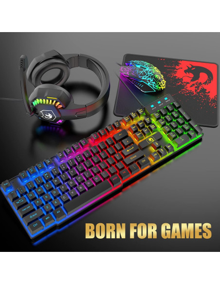 Combo Gaming Mamba Snake Teclado, Ratón y Auriculares RGB