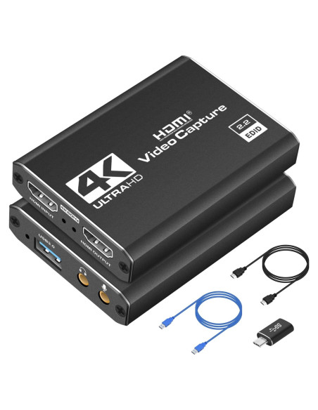 Tarjeta de Captura HDMI 4K Dcyfol 1080p 60fps USB para Juegos