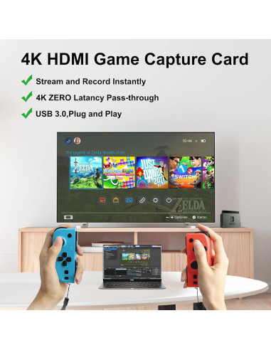 Tarjeta de Captura HDMI 4K Dcyfol 1080p 60fps USB para Juegos