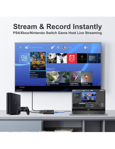 Tarjeta de Captura HDMI 4K Dcyfol 1080p 60fps USB para Juegos