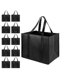 Bolsas de Compras Reutilizables LadyRosian 10 Piezas 40.6x33x25.4cm