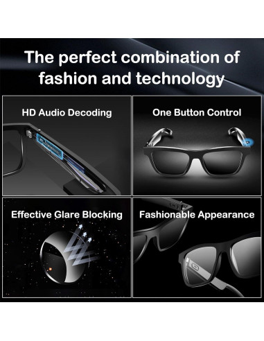 Gafas de Sol RERBO W3 con Audio Bluetooth y Protección UV