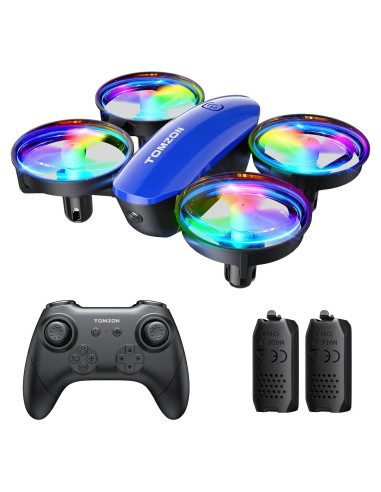Drone Mini TOMZON A23 para Niños, 2 Baterías, Azul