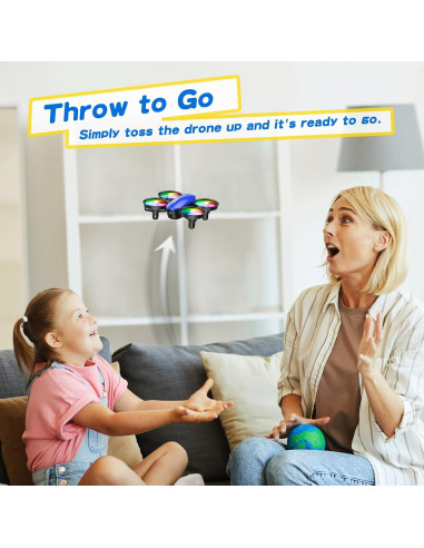 Drone Mini TOMZON A23 para Niños, 2 Baterías, Azul