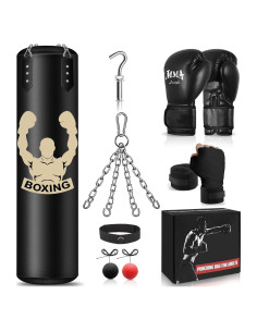 Saco de Boxeo Colgante YORWHIN 4FT con Guantes 12OZ y Accesorios