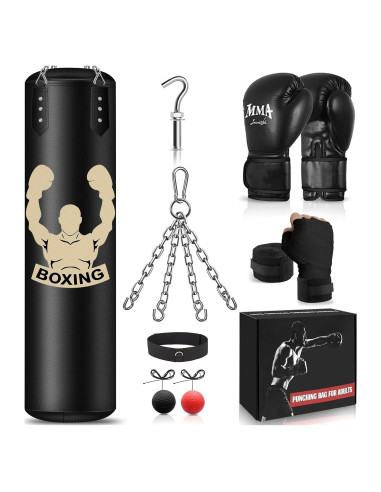 Saco de Boxeo Colgante YORWHIN 4FT con Guantes 12OZ y Accesorios