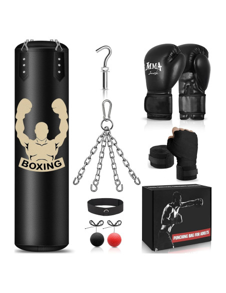 Saco de Boxeo Colgante YORWHIN 4FT con Guantes 12OZ y Accesorios