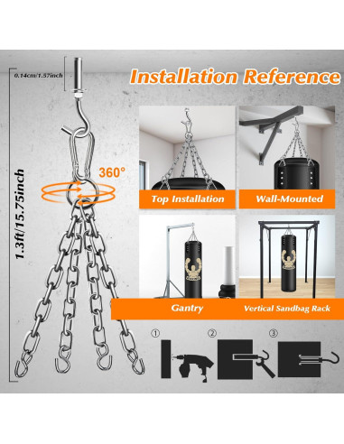 Saco de Boxeo Colgante YORWHIN 4FT con Guantes 12OZ y Accesorios