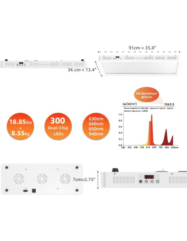 Panel de Luz Roja Bestqool Pro300 300 LEDs Alivio Dolor