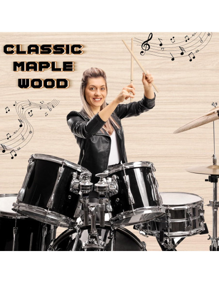 24 Pares Palillos de Batería 5B Madera de Arce 40,64 cm