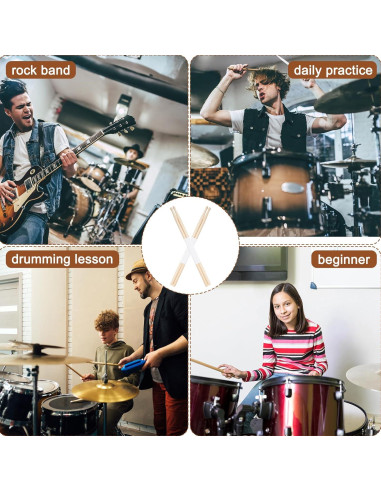 24 Pares Palillos de Batería 5B Madera de Arce 40,64 cm